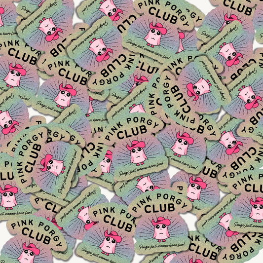 GLITTER PORGY CLUB STICKER