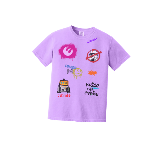GRAFFITI ART TEE - BRIGHT PURPLE