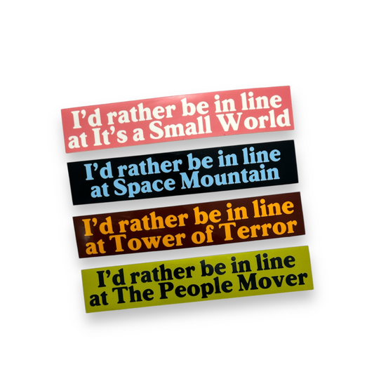 I'D RATHER BE MINI BUMPER STICKERS