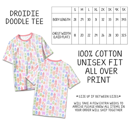 ALL OVER PRINT DROIDIE PRINT TEE (ALLOW 3-5 WEEKS FOR SHIPPING)