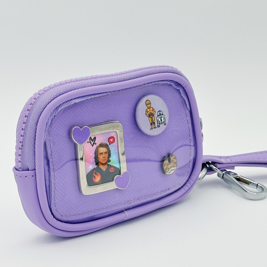 LIGHT PURPLE PIN WRISTLET WALLET
