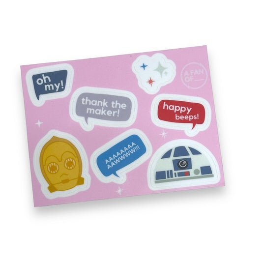 DROID QUOTE MINI STICKER SHEET