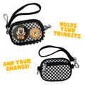 CHECKERED PIN WALLET + WRISTLET