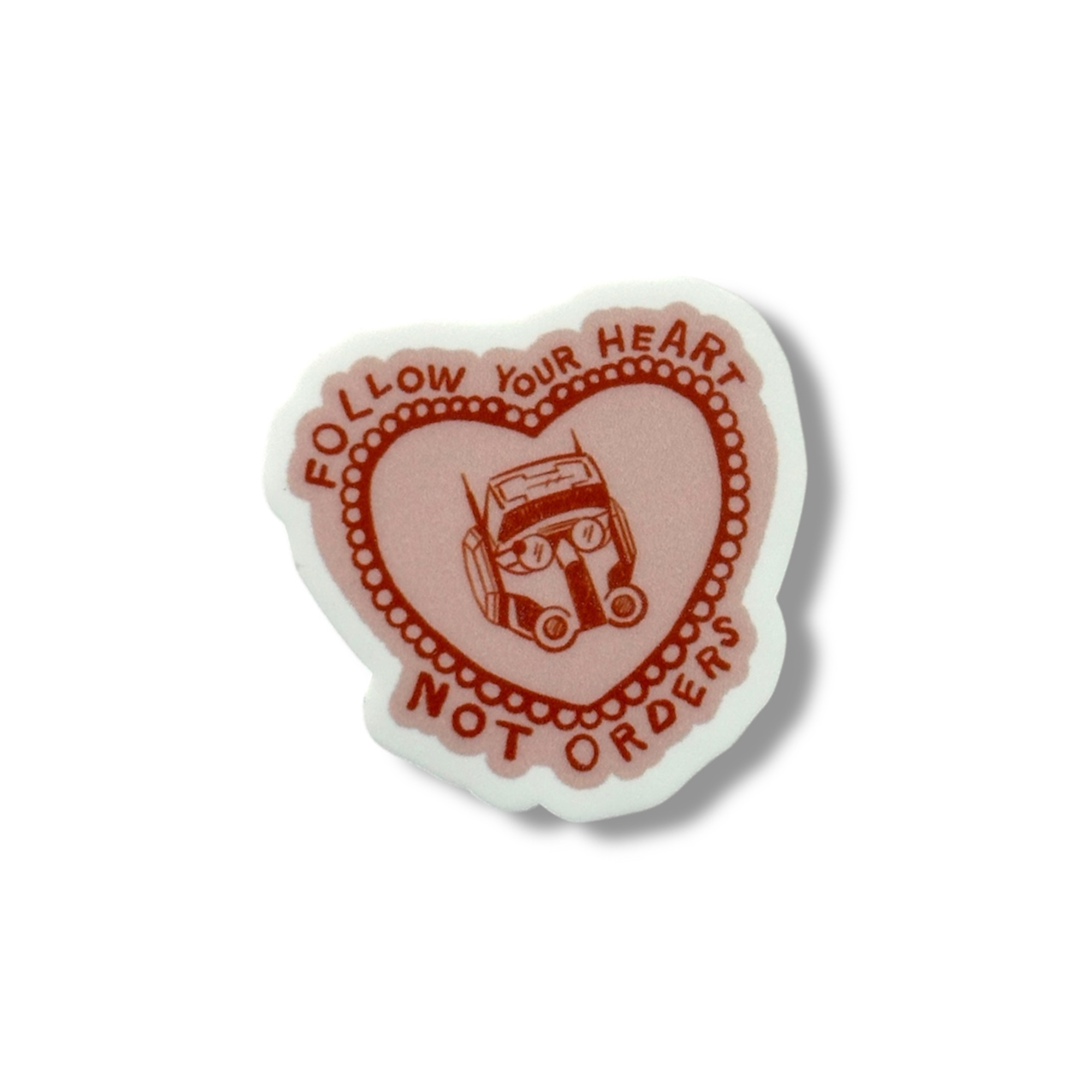 FOLLOW HEART ACRYLIC PIN