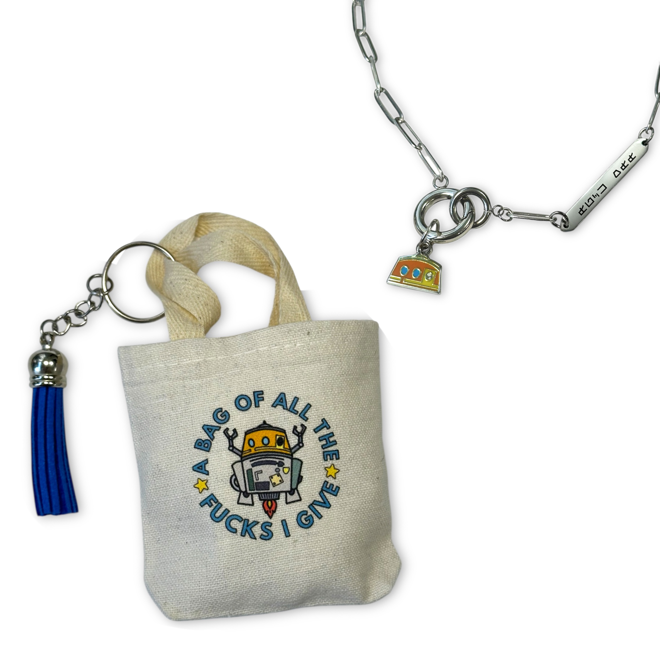 CHOP TINY TOTE KEYCHAIN + NECKLACE