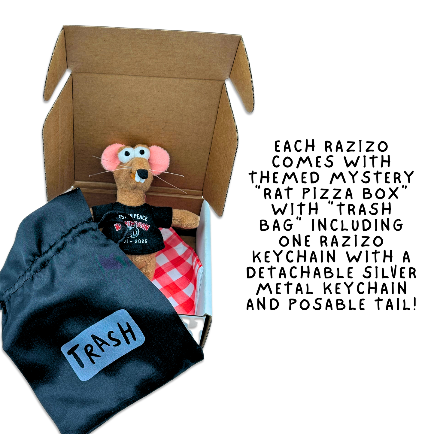 RAZIZO PLUSH RAT KEYCHAIN