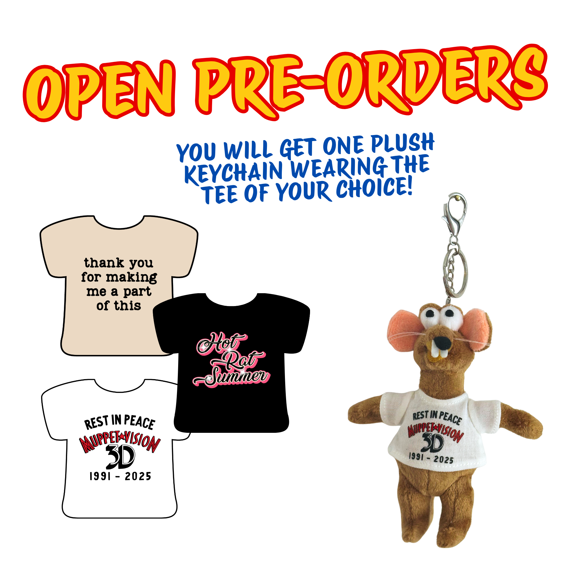 RAZIZO PLUSH RAT KEYCHAIN - PREORDER
