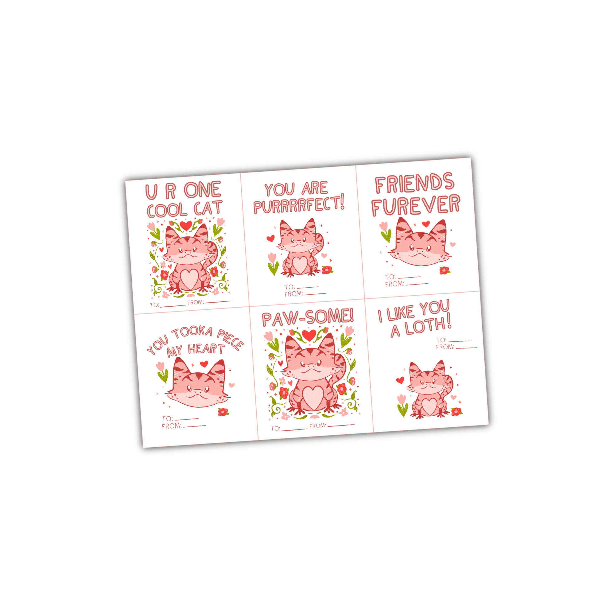 DIGITAL DOWNLOAD LOVE CAT PRINTABLE CARDS