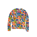 BUTTON MESH LONG SLEEVE