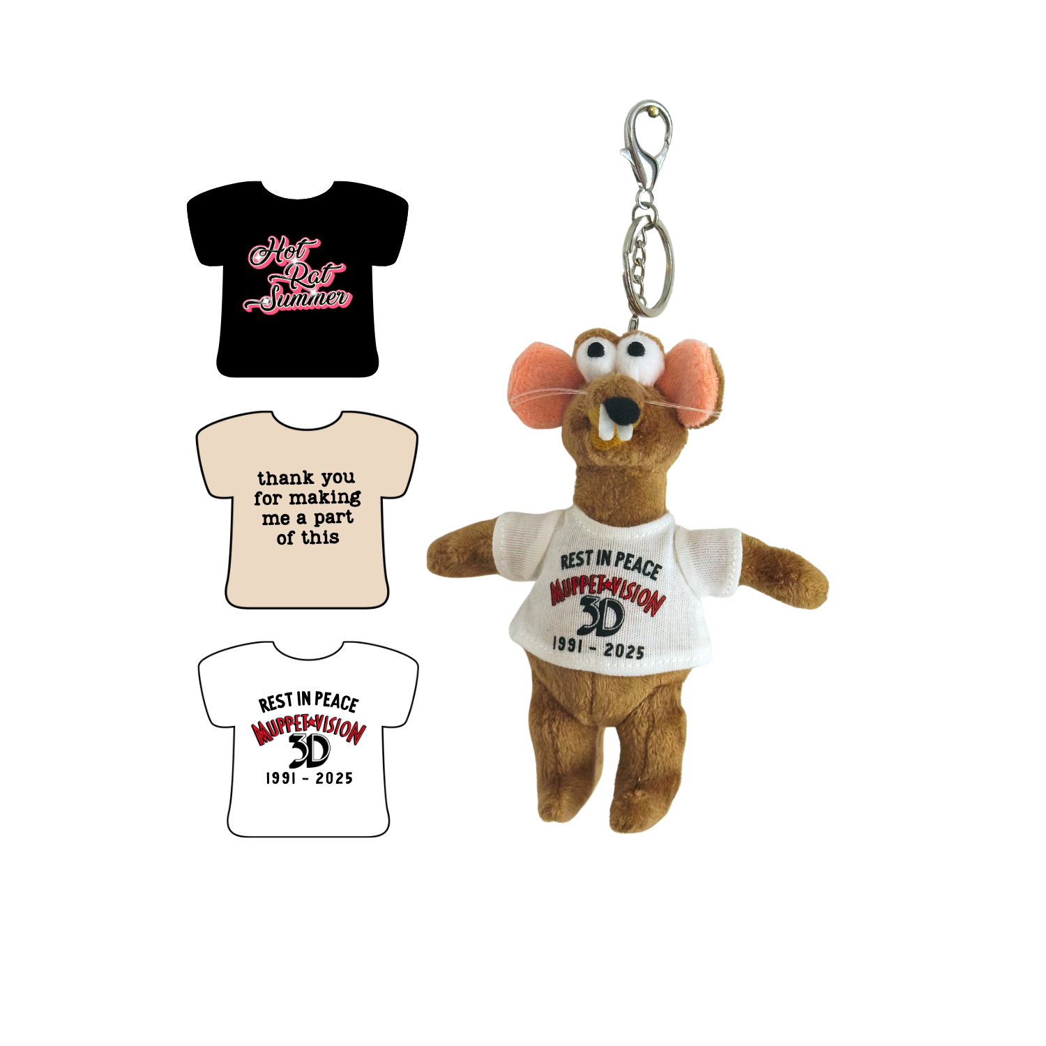 RAZIZO PLUSH RAT KEYCHAIN - READY TO SHIP