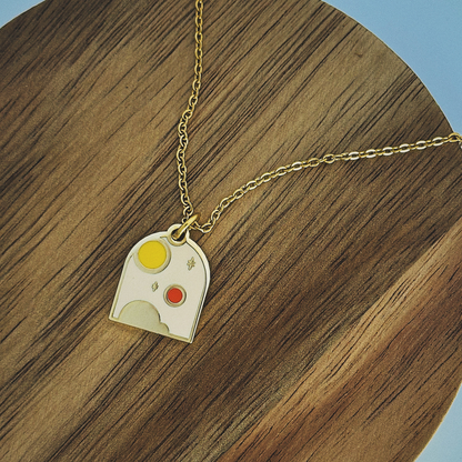 BINARY SUNS CHARM NECKACE